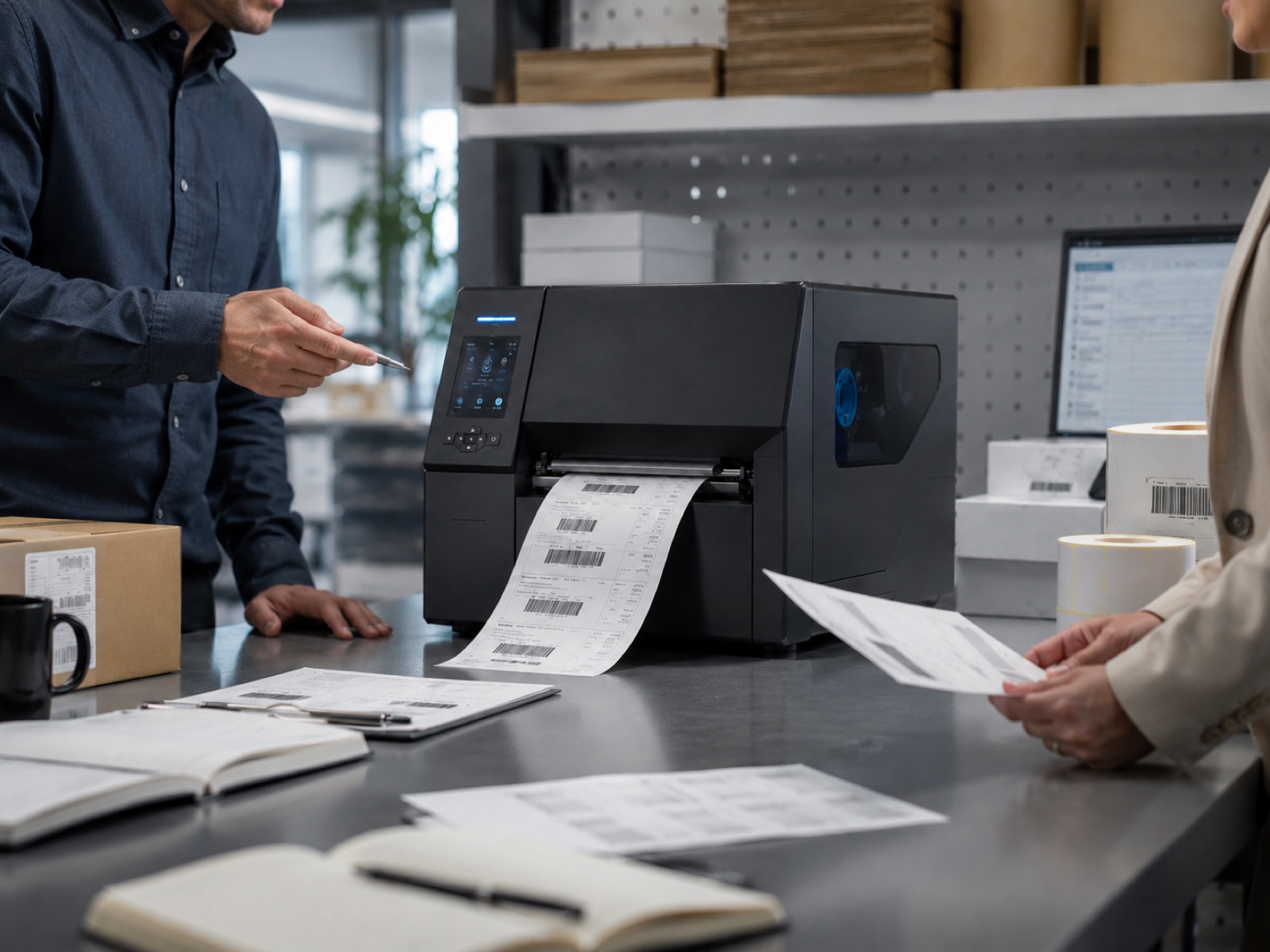 Consulenza al banco su una stampante termica erresse